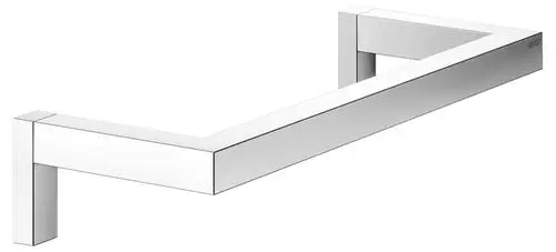 Eckige, moderne Handtuchstange in eleganter, minimalistischer Form, aus glänzendem Metall und in einer klaren, geometrischen Gestaltung.